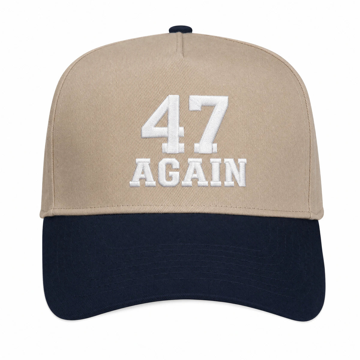 Snapback Hat in Khaki/ Navy