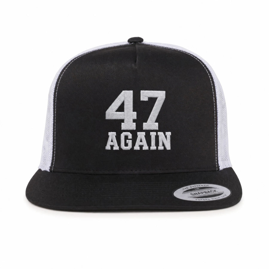 Red Weekend: 47 Again Classic Trucker Hat in Black/ White