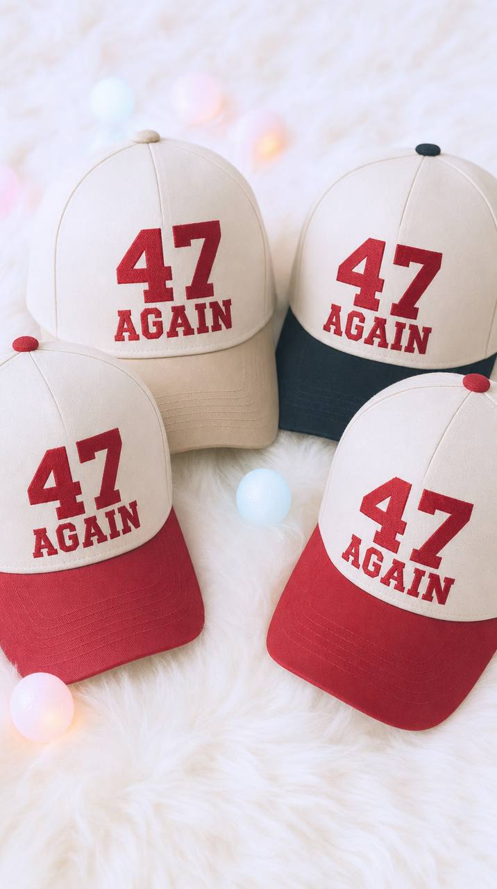 47 Again embroidered hats in multiple colors