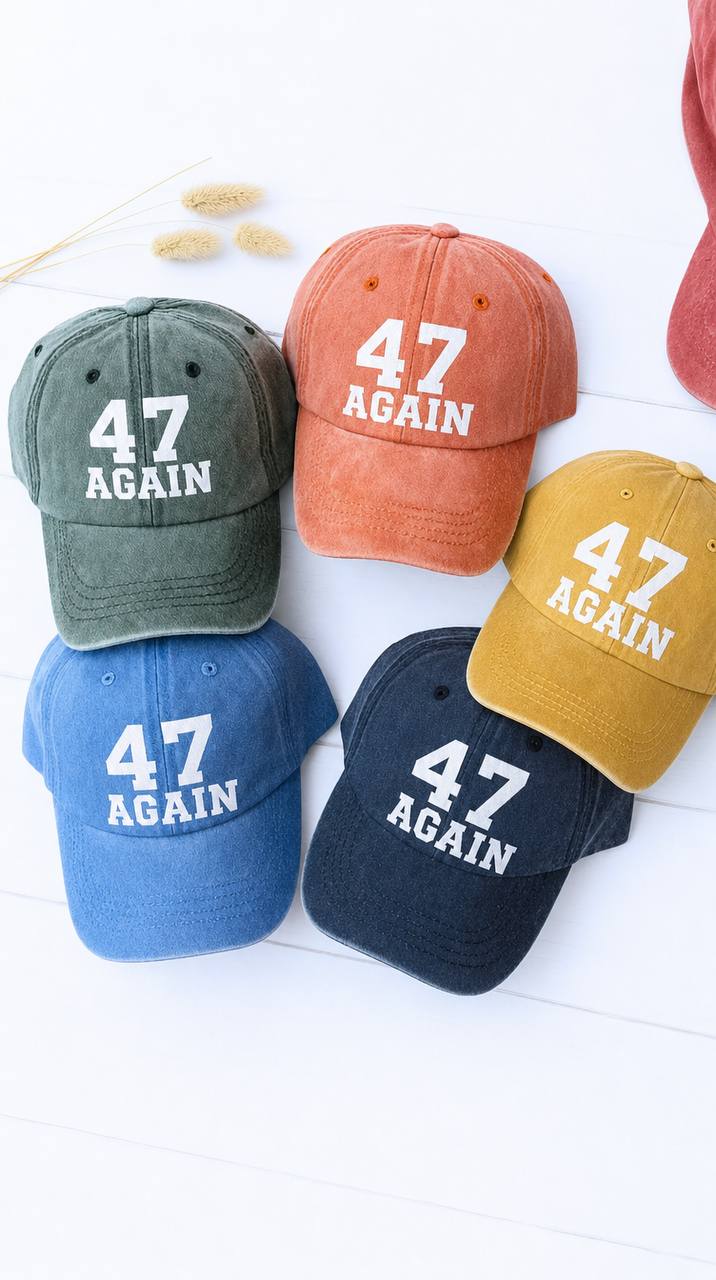 47 Again embroidered snapback hats in multiple colors